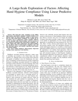 A Large-Scale Exploration of Factors Affecting Hand Hygiene Compliance
  Using Linear Predictive Models