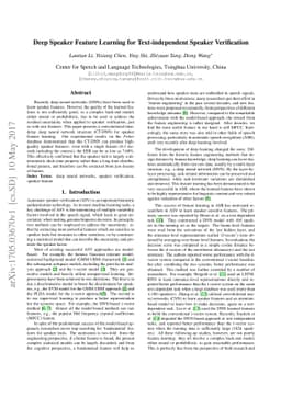 Deep Speaker Feature Learning for Text-independent Speaker Verification