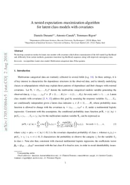 A nested expectation-maximization algorithm for latent class models with
  covariates