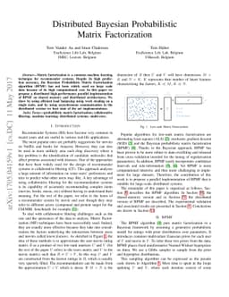 Distributed Bayesian Probabilistic Matrix Factorization