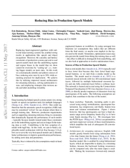 Reducing Bias in Production Speech Models