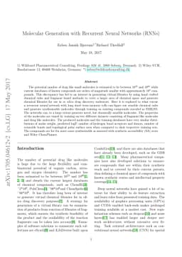 Molecular Generation with Recurrent Neural Networks (RNNs)