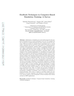 Feedback Techniques in Computer-Based Simulation Training: A Survey