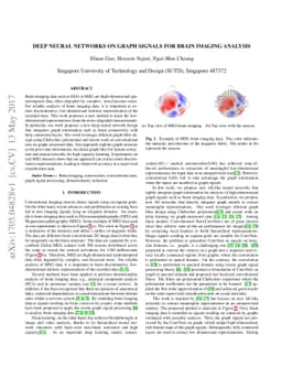 Deep neural networks on graph signals for brain imaging analysis