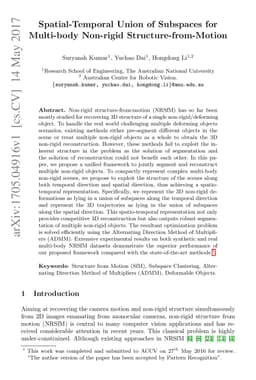 Spatial-Temporal Union of Subspaces for Multi-body Non-rigid
  Structure-from-Motion