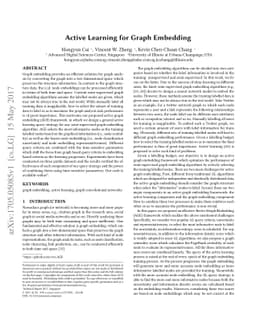 Active Learning for Graph Embedding