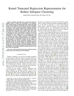 Kernel Truncated Regression Representation for Robust Subspace
  Clustering