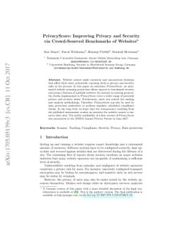 PrivacyScore: Improving Privacy and Security via Crowd-Sourced
  Benchmarks of Websites