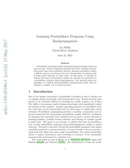 Learning Probabilistic Programs Using Backpropagation