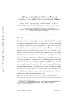 A Deep Learning Based 6 Degree-of-Freedom Localization Method for
  Endoscopic Capsule Robots