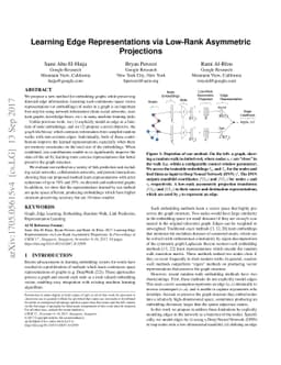 Learning Edge Representations via Low-Rank Asymmetric Projections