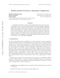 Pitfalls and Best Practices in Algorithm Configuration