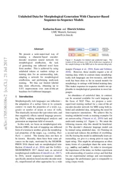 Unlabeled Data for Morphological Generation With Character-Based
  Sequence-to-Sequence Models