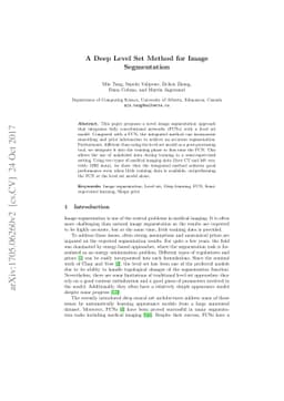 A deep level set method for image segmentation