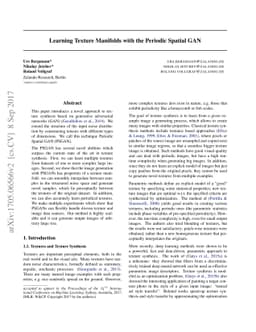 Learning Texture Manifolds with the Periodic Spatial GAN