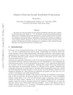 Adaptive Clustering through Semidefinite Programming