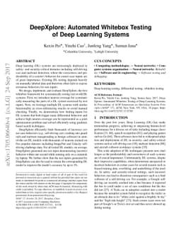 DeepXplore: Automated Whitebox Testing of Deep Learning Systems