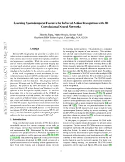 Learning Spatiotemporal Features for Infrared Action Recognition with 3D
  Convolutional Neural Networks