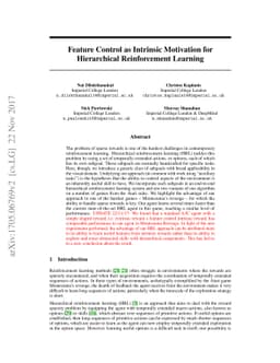 Feature Control as Intrinsic Motivation for Hierarchical Reinforcement
  Learning