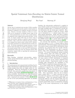 Spatial Variational Auto-Encoding via Matrix-Variate Normal
  Distributions