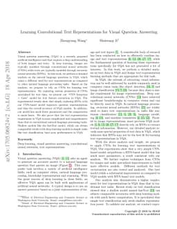 Learning Convolutional Text Representations for Visual Question
  Answering
