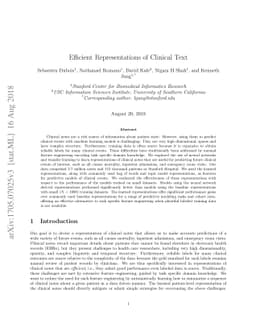 Effective Representations of Clinical Notes