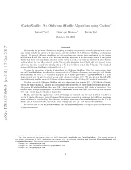 CacheShuffle: An Oblivious Shuffle Algorithm Using Caches
