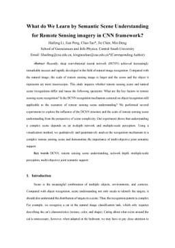 What do We Learn by Semantic Scene Understanding for Remote Sensing
  imagery in CNN framework?