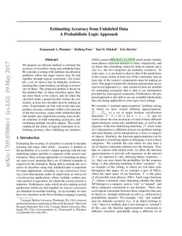 Estimating Accuracy from Unlabeled Data: A Probabilistic Logic Approach