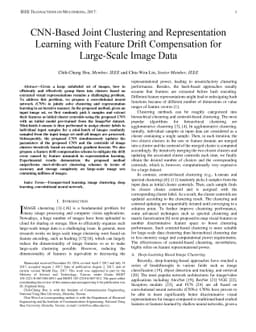 CNN-Based Joint Clustering and Representation Learning with Feature
  Drift Compensation for Large-Scale Image Data