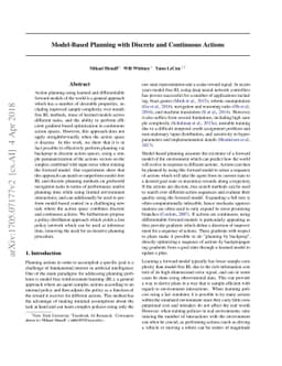 Model-Based Planning with Discrete and Continuous Actions