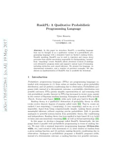 RankPL: A Qualitative Probabilistic Programming Language
