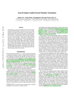 Search Engine Guided Non-Parametric Neural Machine Translation