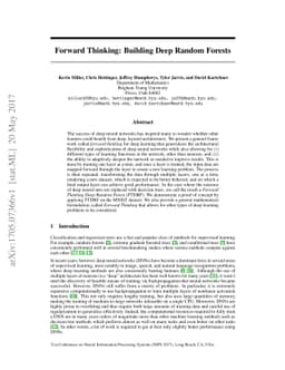 Forward Thinking: Building Deep Random Forests