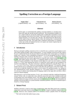 Spelling Correction as a Foreign Language