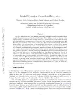Parallel Streaming Wasserstein Barycenters
