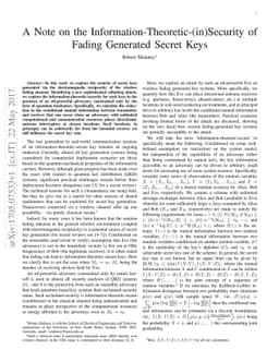 A Note on the Information-Theoretic-(in)Security of Fading Generated
  Secret Keys