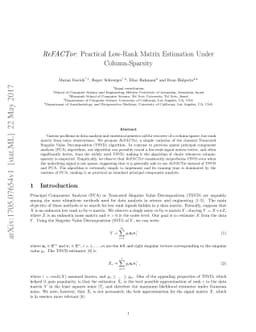 ReFACTor: Practical Low-Rank Matrix Estimation Under Column-Sparsity