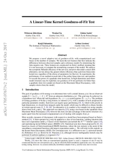 A Linear-Time Kernel Goodness-of-Fit Test