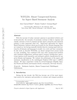 W2VLDA: Almost Unsupervised System for Aspect Based Sentiment Analysis