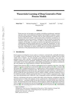 Wasserstein Learning of Deep Generative Point Process Models