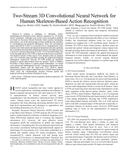 Two-Stream 3D Convolutional Neural Network for Skeleton-Based Action
  Recognition