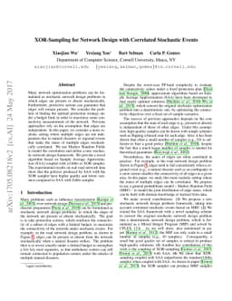 XOR-Sampling for Network Design with Correlated Stochastic Events