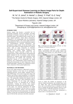 Self-Supervised Siamese Learning on Stereo Image Pairs for Depth
  Estimation in Robotic Surgery