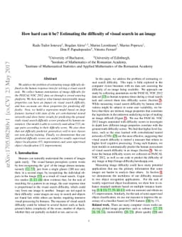 How hard can it be? Estimating the difficulty of visual search in an
  image