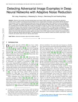 Detecting Adversarial Image Examples in Deep Networks with Adaptive
  Noise Reduction