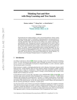Thinking Fast and Slow with Deep Learning and Tree Search