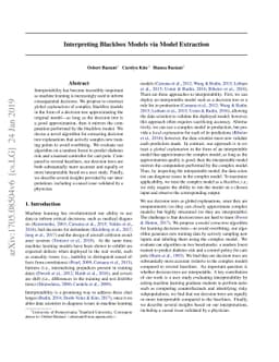 Interpreting Blackbox Models via Model Extraction