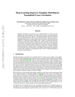 Deep Learning Improves Template Matching by Normalized Cross Correlation