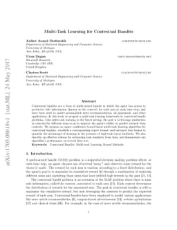 Multi-Task Learning for Contextual Bandits